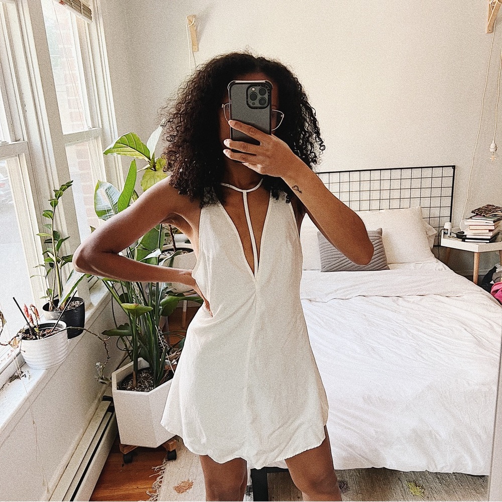 Nasty Gal White Dress with Strap Detail - XS
